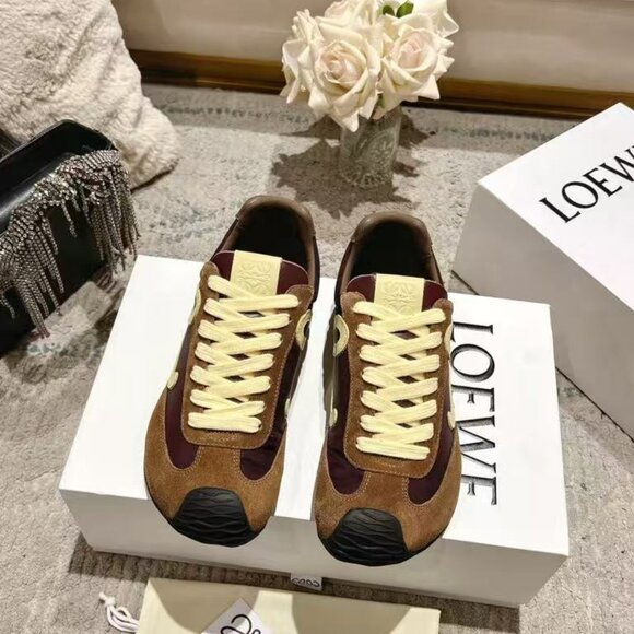 Loewe Flow Runner Sneakers β Deep Brown with Cream Logo, Brand New! - Picture 6 of 8